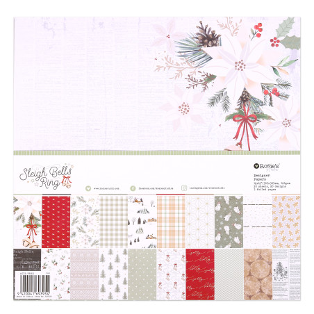 Rosies Studio Sleigh Bells Ring 12x12'' Designer Paper Pack 20 Sheets