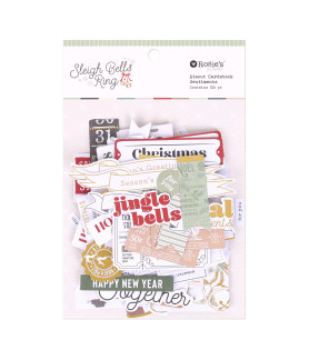 Rosies Studio Sleigh Bells Ring Cardstock Diecut Ephemera Sentiments 128 Pieces