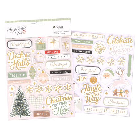 Rosies Studio Sleigh Bells Ring Dimensional Foam Stickers