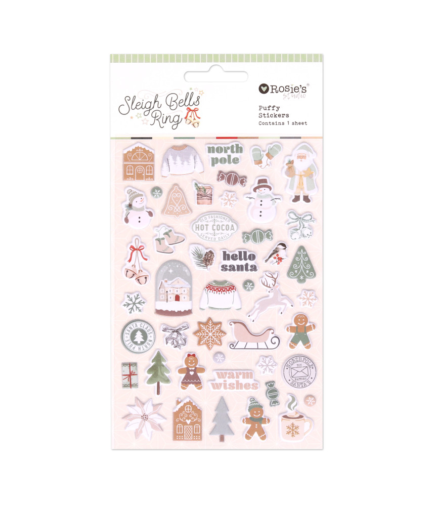 Rosies Studio Sleigh Bells Ring Puffy Motifs Stickers