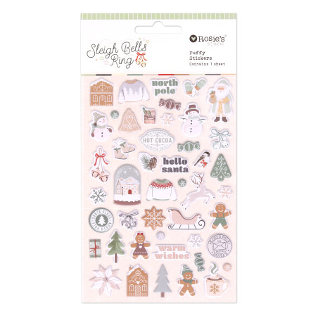 Rosies Studio Sleigh Bells Ring Puffy Motifs Stickers