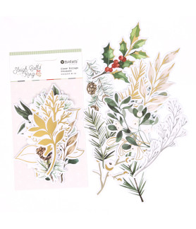 Rosies Studio Sleigh Bells Ring Clear Foliage Stickers 24 Pieces