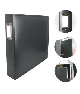 Couture Creations 12x12 D-Ring Faux Leather Album - Black (5 Refills included)