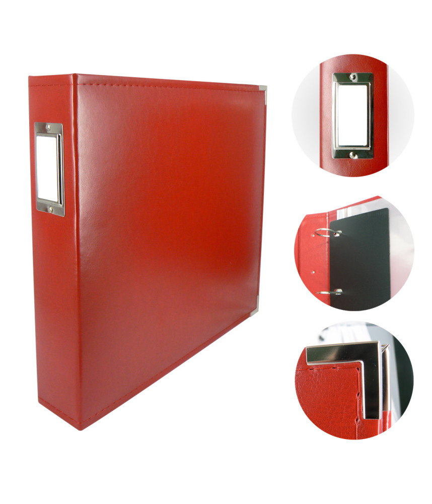 Couture Creations 12x12 D-Ring Leather Album - Red (5 Refills included)