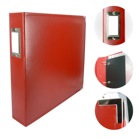 Couture Creations 12x12 D-Ring Leather Album - Red (5 Refills included)