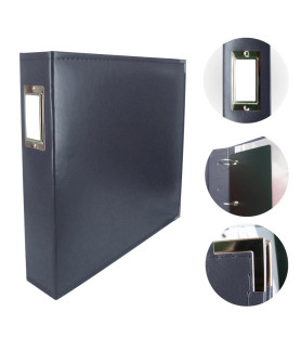 Couture Creations 12x12 D-Ring Faux Leather Album - Dark Blue (5 Refills included)