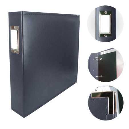Couture Creations 12x12 D-Ring Faux Leather Album - Dark Blue (5 Refills included)