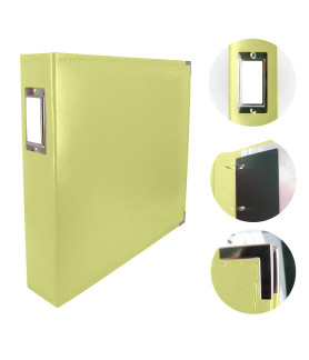Couture Creations 12x12 D-Ring Faux Leather Album - Kiwi Green (5 Refills included)