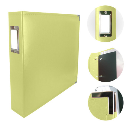 Couture Creations 12x12 D-Ring Faux Leather Album - Kiwi Green (5 Refills included)