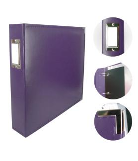 Couture Creations 12x12 D-Ring Faux Leather Album - Grape Soda (5 Refills included)