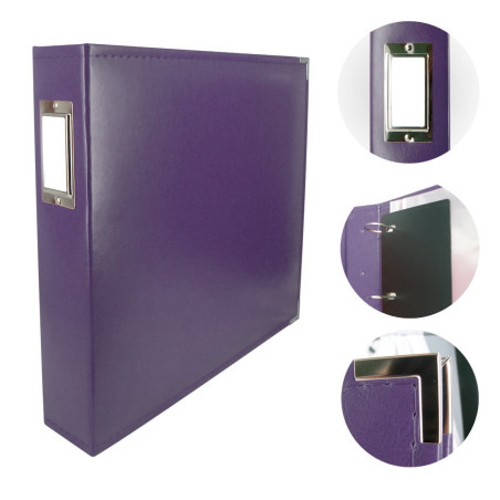 Couture Creations 12x12 D-Ring Faux Leather Album - Grape Soda (5 Refills included)