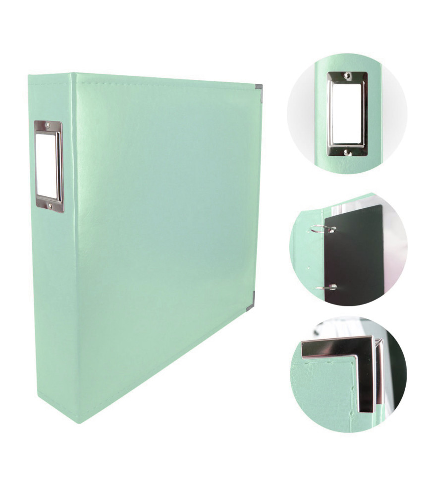 Couture Creations 12x12 D-Ring Faux Leather Album - Powder Blue (5 Refills included)
