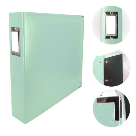 Couture Creations 12x12 D-Ring Faux Leather Album - Powder Blue (5 Refills included)