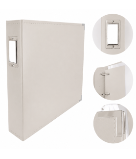 Couture Creations 12x12 D-Ring Faux Leather Album - Vanilla (5 Refills included)