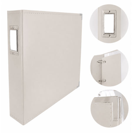 Couture Creations 12x12 D-Ring Faux Leather Album - Vanilla (5 Refills included)