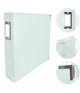 Couture Creations 12x12 D-Ring Faux Leather Album - Cool Grey (5 Refills included)