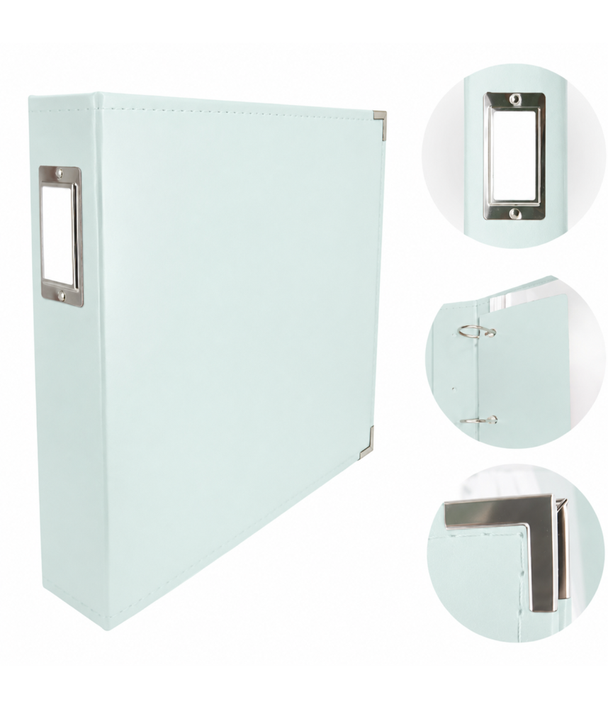 Couture Creations 12x12 D-Ring Faux Leather Album - Cool Grey (5 Refills included)