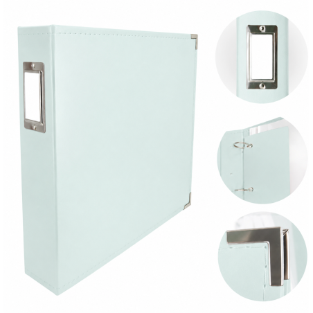 Couture Creations 12x12 D-Ring Faux Leather Album - Cool Grey (5 Refills included)
