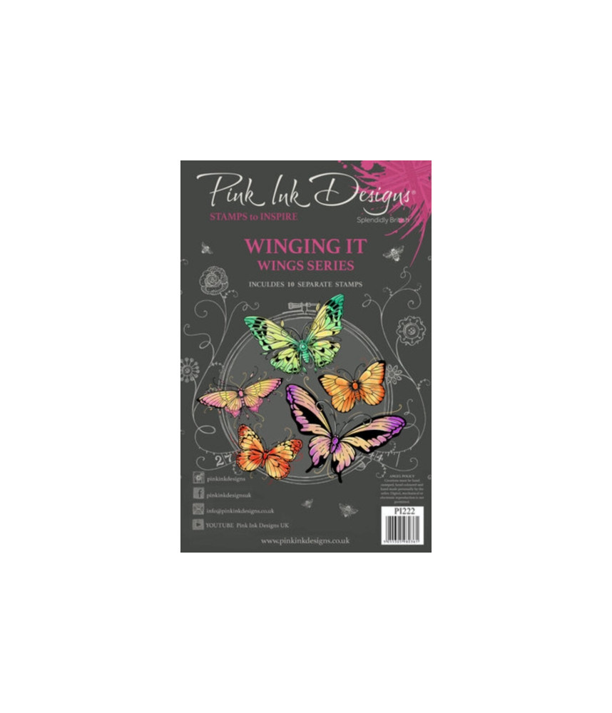 Pink Ink Designs - Clear Stamps - Winging It Butterflies