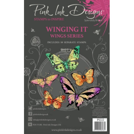 Pink Ink Designs - Clear Stamps - Winging It Butterflies