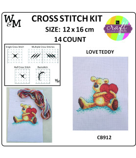 W&M Cross Stitch KIT FLOWER 14ct 12 x 16cm