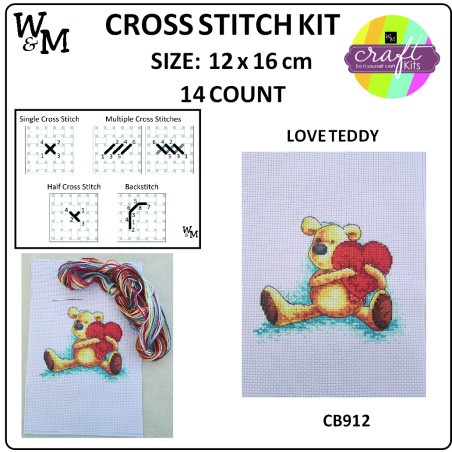 W&M Cross Stitch KIT FLOWER 14ct 12 x 16cm