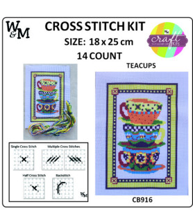 W&M Cross Stitch KIT SEASIDE 14ct 18 x 25cm