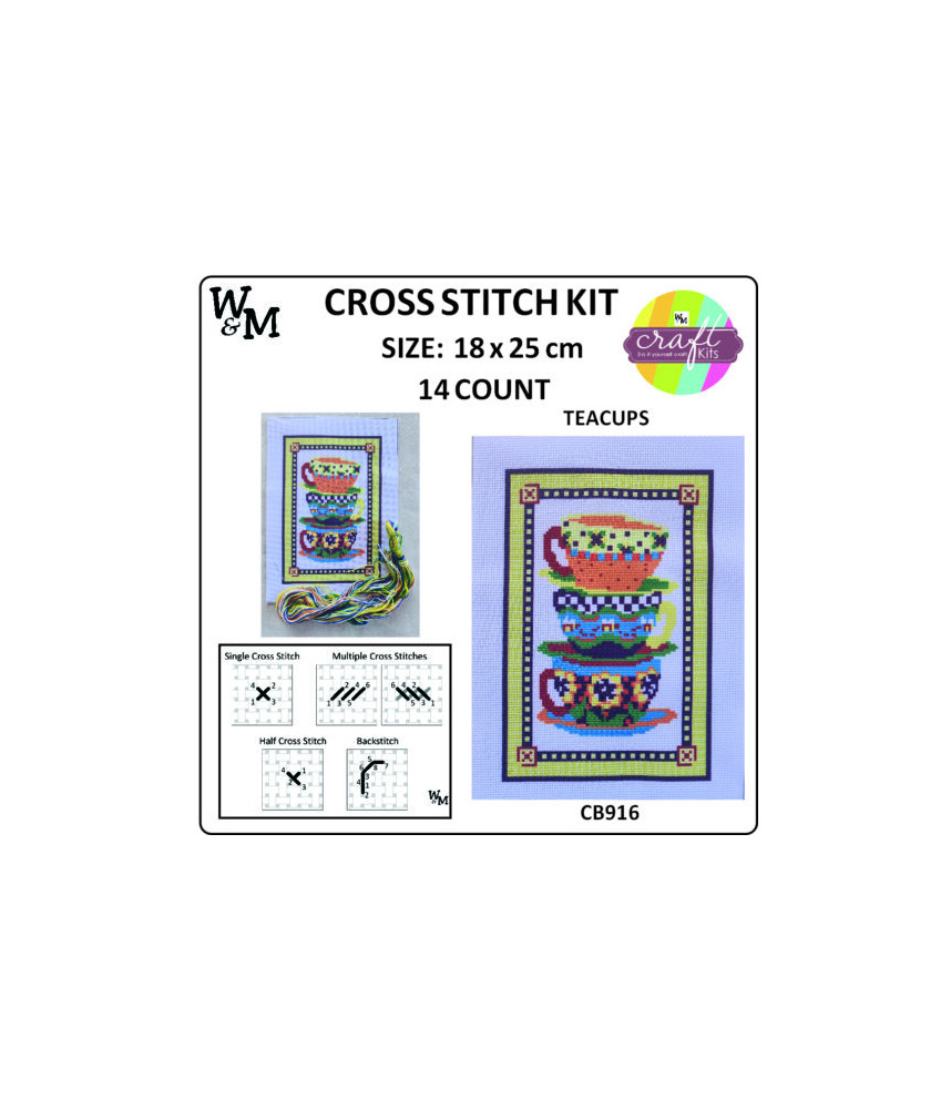W&M Cross Stitch KIT SEASIDE 14ct 18 x 25cm