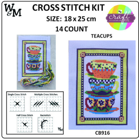 W&M Cross Stitch KIT SEASIDE 14ct 18 x 25cm