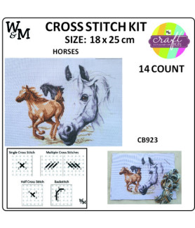 W&M Cross Stitch KIT WHITE DAISY 14ct 18 x 25cm