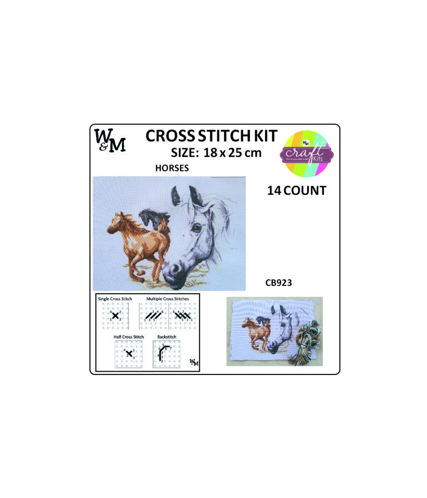 W&M Cross Stitch KIT WHITE DAISY 14ct 18 x 25cm