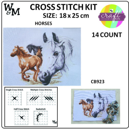 W&M Cross Stitch KIT WHITE DAISY 14ct 18 x 25cm