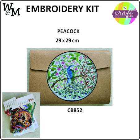 W&M Embroidery KIT PEACOCK 29 x 29cm
