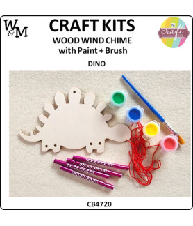 W&M Craft Kit WOOD Wind Chime DINO w Paint+Brush ea
