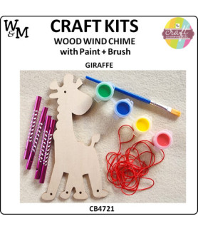 W&M Craft Kit WOOD Wind Chime GIRAFFE w Paint+Brush ea