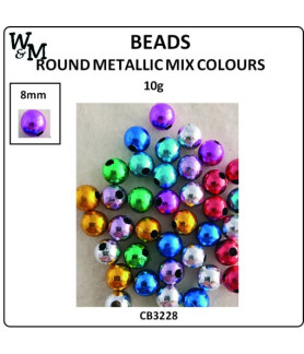 W&M Beads Round METALLIC MIX 8mm 10g