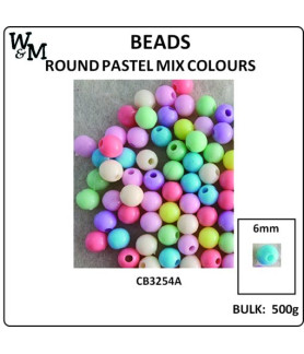 W&M Beads Round PRIMARY MIX 8mm 10g