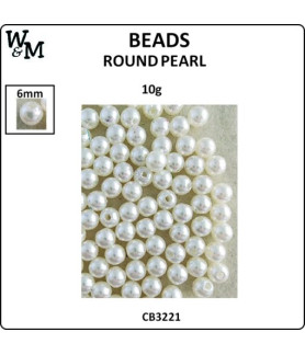 W&M Beads Round PEARL 6mm 10g