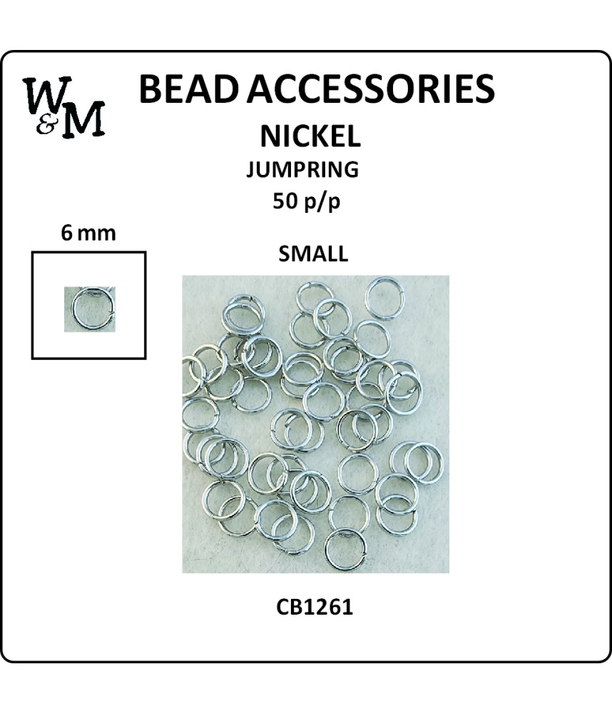 W&M JUMPRING SMALL 6mm Nickel 50 p/pack