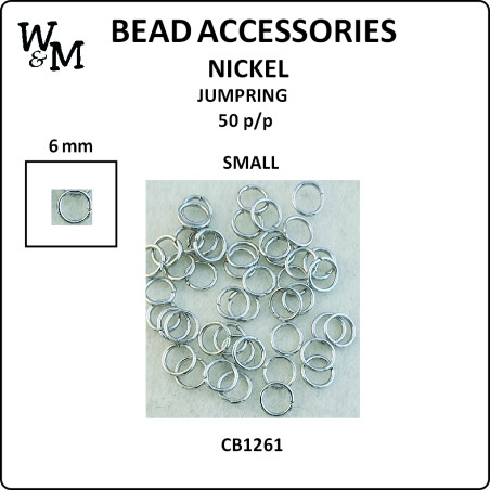 W&M JUMPRING SMALL 6mm Nickel 50 p/pack