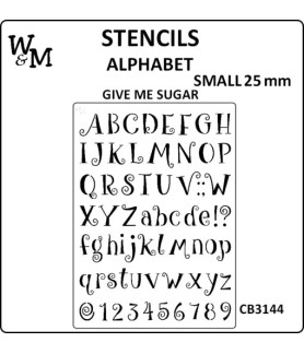 W&M Stencil Alphabet GIVE ME SUGAR SMALL 25mm
