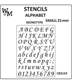 W&M Stencil Alphabet MONOTYPE SMALL 25mm
