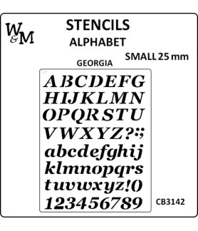 W&M Stencil Alphabet GEORGIA SMALL 25mm
