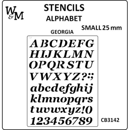 W&M Stencil Alphabet GEORGIA SMALL 25mm