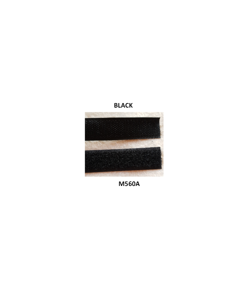 W&M Hook & Loop TAPE SELF ADHESIVE BLACK 20mm x 25m