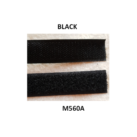 W&M Hook & Loop TAPE SELF ADHESIVE BLACK 20mm x 25m