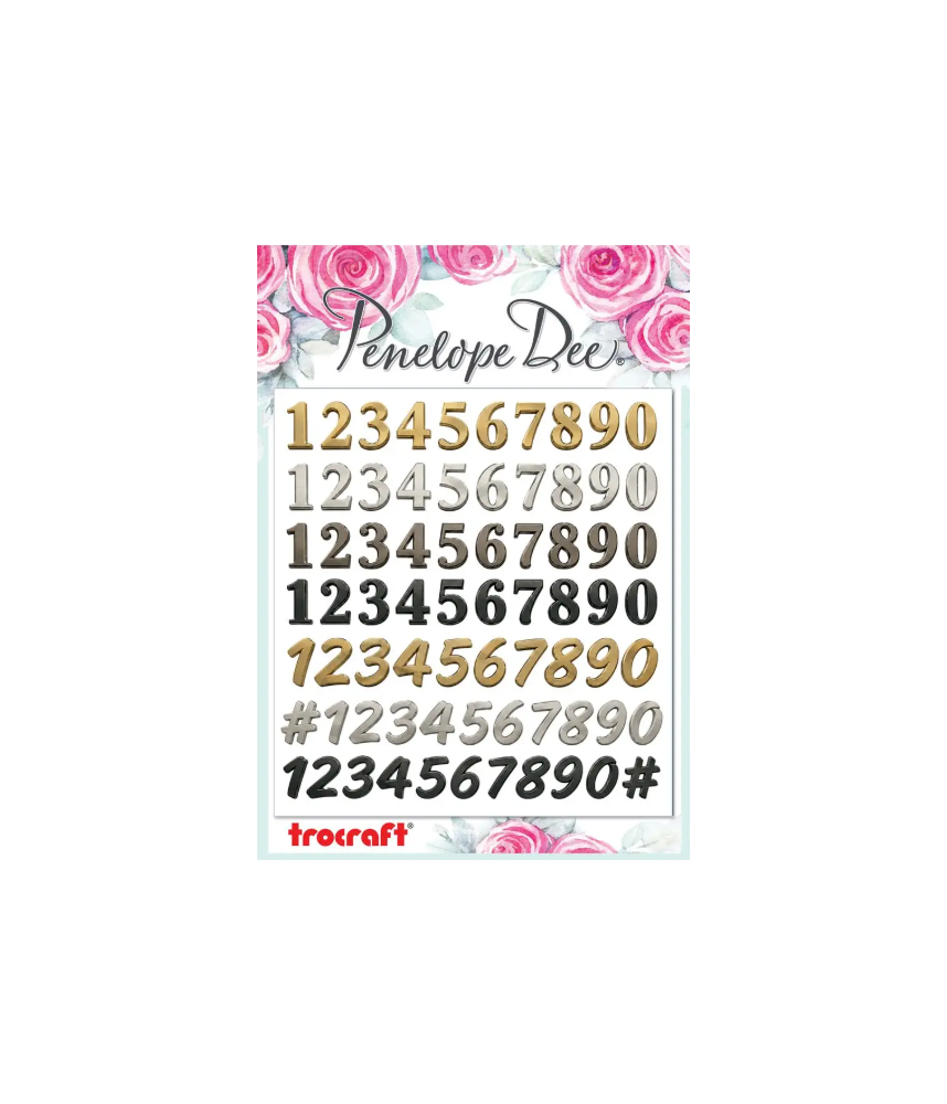 Penelope Dee Saffron Embellish- It Stickers - Numbers