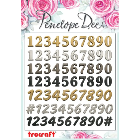 Penelope Dee Saffron Embellish- It Stickers - Numbers