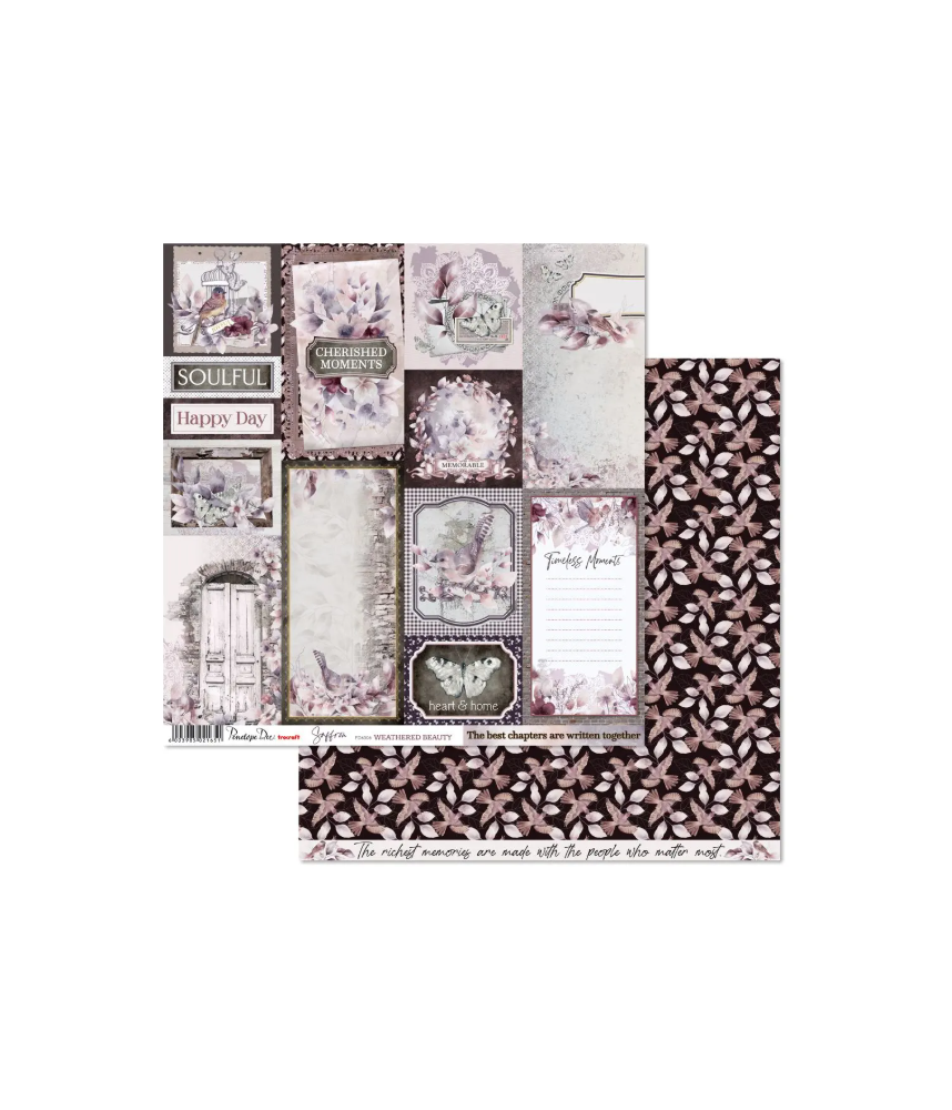 Penelope Dee Saffron 12 X 12 Scrapbook Paper - Weathered Beauty