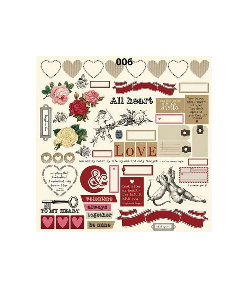 Scrap Collections 12 x 12 Scrapbook Paper - Be Mine Collection - 006